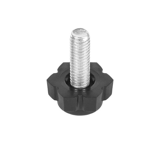 Опора резьбовая регулируемая с основанием Миниворкс 19 мм и резьбой M6x60, шестигранник, цвет черный – (15 шт.) 19М6-60ЧС 1