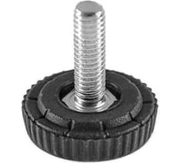 Опора резьбовая регулируемая с основанием Миниворкс Ø25 и резьбой М6х20, европейская, цвет черный – (20 шт.) 25М6-20ЧС