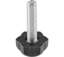 Опора резьбовая регулируемая с основанием Миниворкс 22 мм и резьбой М8х35, шестигранник, цвет черный – (15 шт.) 22М8-35ЧС