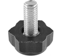 Опора резьбовая регулируемая с основанием Миниворкс 22 мм и резьбой М8х20, шестигранник, цвет черный – (20 шт.) 22М8-20ЧС