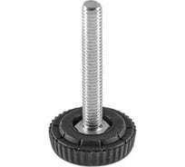 Опора резьбовая регулируемая с основанием Миниворкс Ø25 и резьбой М6х40, европейская, цвет белый – (15 шт.) 25М6-40БС