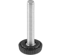 Опора резьбовая регулируемая с основанием Миниворкс Ø25 и резьбой М8х50, европейская, цвет черный – (15 шт.) 25М8-50ЧС