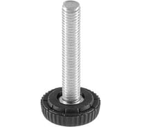 Опора резьбовая регулируемая с основанием Миниворкс Ø25 и резьбой М8х45, европейская, цвет черный – (15 шт.) 25М8-45ЧС