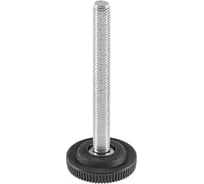 Опора резьбовая регулируемая с основанием Миниворкс Ø32 и резьбой М8х75, европейская, цвет черный – (10 шт.) 32М8-75ЧС