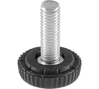 Опора резьбовая регулируемая с основанием Миниворкс Ø25 и резьбой М8х25, европейская, цвет черный – (15 шт.) 25М8-25ЧС