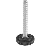 Опора резьбовая регулируемая с основанием Миниворкс Ø32 и резьбой М8х70, европейская, цвет черный – (10 шт.) 32М8-70ЧС