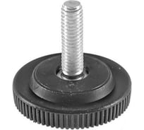 Опора резьбовая регулируемая с основанием Миниворкс Ø32 и резьбой М6х20, европейская, цвет черный – (15 шт.) 32М6-20ЧС