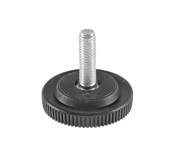 Опора резьбовая регулируемая с основанием Миниворкс Ø32 и резьбой М6х20, европейская, цвет черный – (15 шт.) 32М6-20ЧС 1