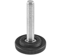 Опора резьбовая регулируемая с основанием Миниворкс Ø32 и резьбой М8х45, европейская, цвет черный – (10 шт.) 32М8-45ЧС