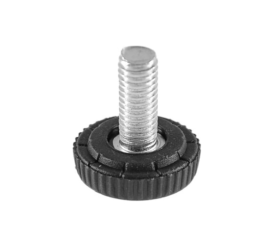 Опора резьбовая регулируемая с основанием Миниворкс Ø25 и резьбой М8х20, европейская, цвет черный – (15 шт.) 25М8-20ЧС 1