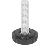 Опора резьбовая регулируемая с основанием Миниворкс Ø25 и резьбой М8х30, европейская, цвет белый – (15 шт.) 25М8-30БС