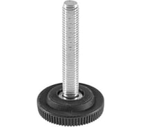 Опора резьбовая регулируемая с основанием Миниворкс Ø32 и резьбой М8х50, европейская, цвет черный – (10 шт.) 32М8-50ЧС