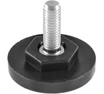 Опора резьбовая регулируемая с основанием Миниворкс Ø40 и резьбой М8х15, под ключ, цвет черный – (10 шт.) 40М8-15ЧС