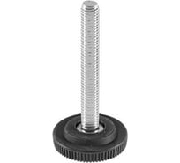 Опора резьбовая регулируемая с основанием Миниворкс Ø32 и резьбой М8х60, европейская, цвет черный – (10 шт.) 32М8-60ЧС