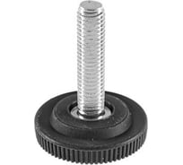 Опора резьбовая регулируемая с основанием Миниворкс Ø32 и резьбой М8х35, европейская, цвет черный – (15 шт.) 32М8-35ЧС