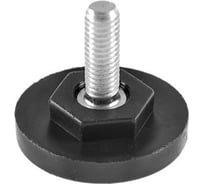 Опора резьбовая регулируемая с основанием Миниворкс Ø40 и резьбой М8х20, под ключ, цвет черный – (10 шт.) 40М8-20ЧС