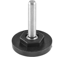 Опора резьбовая регулируемая с основанием Миниворкс Ø40 и резьбой М8х40, под ключ, цвет черный – (10 шт.) 40М8-40ЧС