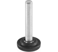 Опора резьбовая Миниворкс регулируемая с основанием Ø32 и резьбой М10х60, европейская, цвет черный – (10 шт.) 32М10-60ЧС