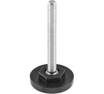 Опора резьбовая Миниворкс регулируемая с основанием Ø40 и резьбой М8х80, под ключ, цвет черный – (10 шт.) 40М8-80ЧС