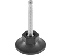 Опора резьбовая Миниворкс регулируемая с основанием Ø48 и резьбой М8х60, коническая под ключ, цвет черный – (10 шт.) 48М8-60ЧС