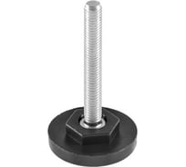 Опора резьбовая Миниворкс регулируемая с основанием Ø40 и резьбой М8х65, под ключ, цвет черный – (10 шт.) 40М8-65ЧС