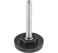 Опора резьбовая Миниворкс регулируемая с основанием Ø40 и резьбой М8х60, под ключ, цвет черный – (10 шт.) 40М8-60ЧС