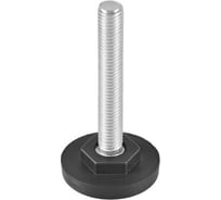 Опора резьбовая Миниворкс регулируемая с основанием Ø40 и резьбой М10х70, под ключ, цвет черный – (10 шт.) 40М10-70ЧС