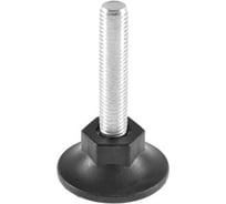 Опора резьбовая Миниворкс регулируемая с основанием Ø48 и резьбой М12х60, коническая под ключ, цвет черный – (5 шт.) 48М12-60ЧС