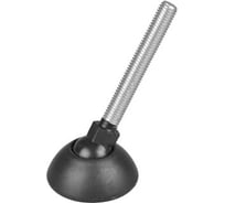 Опора резьбовая Миниворкс регулируемая с основанием Ø50 и резьбой М12х75, шарнирная, цвет черный – (2 шт.) 50М12-75ЧС