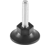 Опора резьбовая Миниворкс регулируемая с основанием Ø48 и резьбой М10х45, коническая под ключ, цвет черный – (10 шт.) 48М10-45ЧС