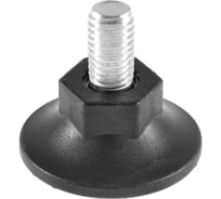 Опора резьбовая Миниворкс регулируемая с основанием Ø48 и резьбой M12x20, под ключ, цвет черный – (10 шт.) 48М12-20ЧС