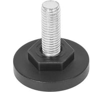 Опора резьбовая Миниворкс регулируемая с основанием Ø40 и резьбой М10х25, под ключ, цвет черный – (10 шт.) 40М10-25ЧС