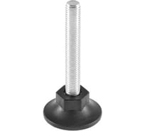 Опора резьбовая Миниворкс регулируемая с основанием Ø48 и резьбой М12х80, коническая под ключ, цвет черный – (3 шт.) 48М12-80ЧС