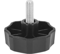 Опора резьбовая Миниворкс регулируемая с основанием Ø50 и резьбой М10х25, шарнирная, цвет черный – (5 шт.) 50М10-25ЧС