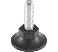 Опора резьбовая Миниворкс регулируемая с основанием Ø48 и резьбой М12х40, коническая под ключ, цвет черный – (5 шт.) 48М12-40ЧС