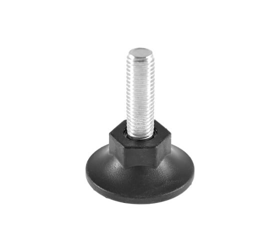 Опора резьбовая Миниворкс регулируемая с основанием Ø48 и резьбой М12х40, коническая под ключ, цвет черный – (5 шт.) 48М12-40ЧС 1