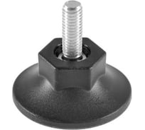 Опора резьбовая Миниворкс регулируемая с основанием Ø48 и резьбой М8х20, коническая под ключ, цвет черный – (10 шт.) 48М8-20ЧС