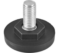 Опора резьбовая Миниворкс регулируемая с основанием Ø40 и резьбой М10х20, под ключ, цвет черный – (10 шт.) 40М10-20ЧС