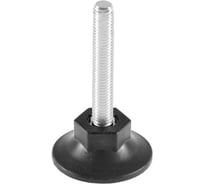 Опора резьбовая Миниворкс регулируемая с основанием Ø48 и резьбой М10х60, коническая под ключ, цвет черный – (10 шт.) 48М10-60ЧС