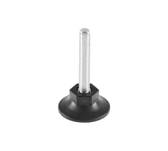 Опора резьбовая Миниворкс регулируемая с основанием Ø48 и резьбой М10х60, коническая под ключ, цвет черный – (10 шт.) 48М10-60ЧС 1