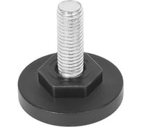 Опора резьбовая Миниворкс регулируемая с основанием Ø40 и резьбой М10х30, под ключ, цвет черный – (10 шт.) 40М10-30ЧС