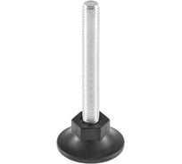 Опора резьбовая Миниворкс регулируемая с основанием Ø48 и резьбой М12х90, коническая под ключ, цвет черный – (3 шт.) 48М12-90ЧС