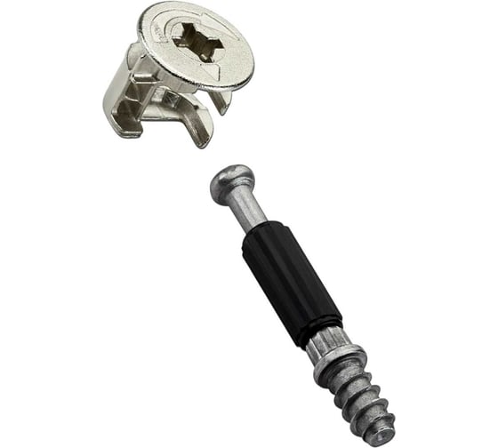 Стяжка эксцентрик мебельная 23 Болта (пластик) d 15 шток 34 мм, 10 шт. 11154ф10