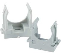 Крепеж-клипса для труб STEKKER для прямогомонтажа серая в п/э D20 мм (100 шт 50767