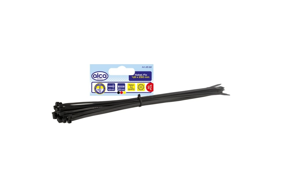Пластиковая стяжка хомут Alca 4,8x250 мм, 50 шт. 615260 - выгодная цена ...