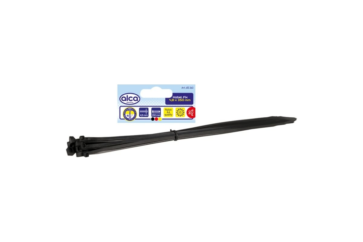 Пластиковая стяжка хомут Alca 4,8x350 мм, 50 шт. 615360 - выгодная цена ...