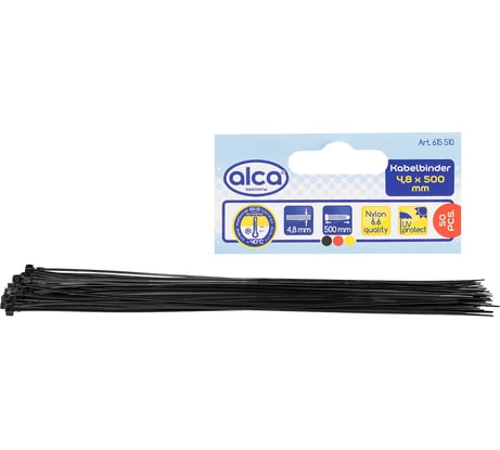 Пластиковая стяжка хомут Alca 4,8x500 мм, 50 шт. 615510