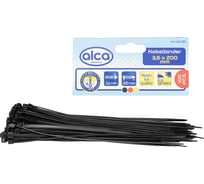 Пластиковая стяжка хомут Alca 3,6x200 мм, 100 шт. 614200