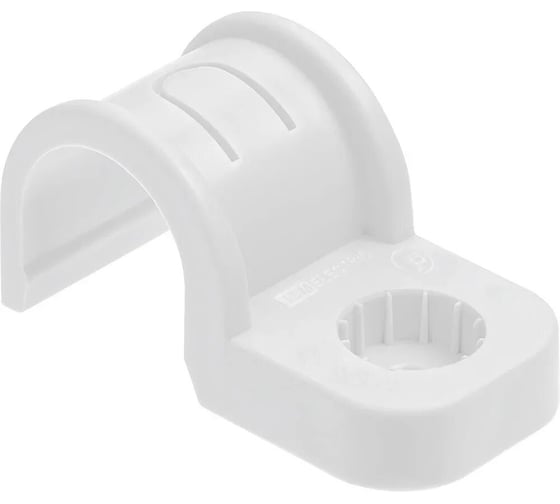 Крепеж-скоба TDM ELECTRIC для трубы 20 мм односторонняя для прямого монтажа белая, упаковка 500 штук SQ0405-7012 1