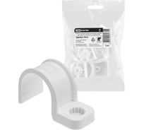 Крепеж-скоба TDM ELECTRIC для трубы 32 мм односторонняя для прямого монтажа белая, упаковка 300 штук SQ0405-7014